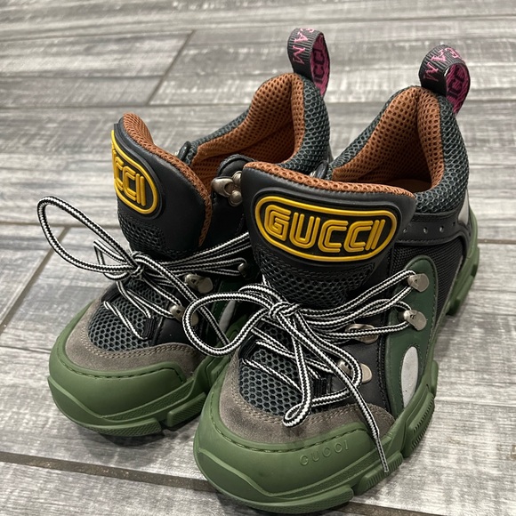 Gucci Flashtrek Green Low-Top Sneaker N3210 Men's Size 34.5 - Picture 1 of 15